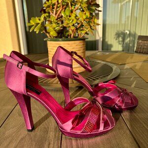 Sonia Rykiel Sandals Womens Satin Studded Buckle Strap High Heel 39 or US 9.5